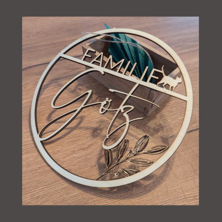 personalisierbarer Türkranz mit Namen